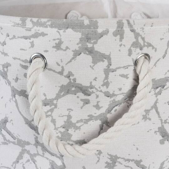 DII® Round Marble White Polyester Bin